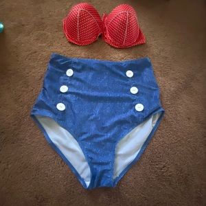 Super Cute High waste vintage Bathing Suit